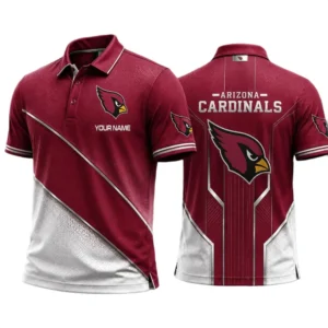 Arizona Cardinals Men’s Button Short Sleeve Polo Bottom Slit 2026 Limited Customize Name