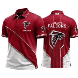 Atlanta Falcons Men’s Button Short Sleeve Polo Bottom Slit 2026 Limited Customize Name