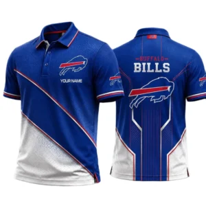 Buffalo Bills Men’s Button Short Sleeve Polo Bottom Slit 2026 Limited Customize Name
