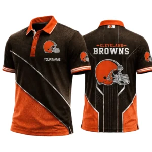 Cleveland Browns Men’s Button Short Sleeve Polo Bottom Slit 2026 Limited Customize Name