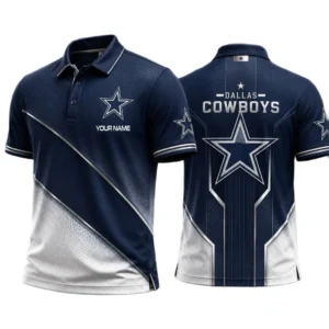 Dallas Cowboys Men’s Button Short Sleeve Polo Bottom Slit 2026 Limited Customize Name