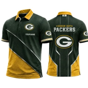 Green Bay Packers Men’s Button Short Sleeve Polo Bottom Slit 2026 Limited Customize Name