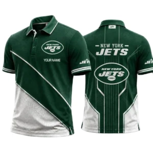 New York Jets Men’s Button Short Sleeve Polo Bottom Slit 2026 Limited Customize Name