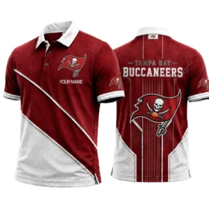 Tampa Bay Buccaneers Men’s Button Short Sleeve Polo Bottom Slit 2026 Limited Customize Name