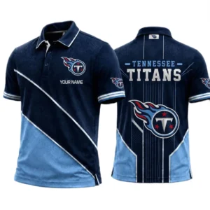 Tennessee Titans Men’s Button Short Sleeve Polo Bottom Slit 2026 Limited Customize Name