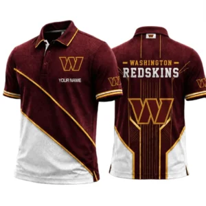 Washington Commanders Men’s Button Short Sleeve Polo Bottom Slit 2026 Limited Customize Name