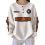 Houston Astros Women’s Waffle Knit Button Front Long Sleeve Shirt Personalize Name