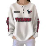 Houston Texans Women’s Waffle Knit Button Front Long Sleeve Shirt Personalize Name