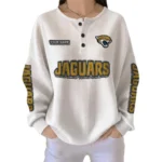 Jacksonville Jaguars Women’s Waffle Knit Button Front Long Sleeve Shirt Personalize Name