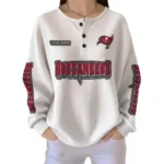 Tampa Bay Buccaneers Women’s Waffle Knit Button Front Long Sleeve Shirt Personalize Name