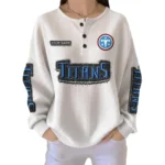 Tennessee Titans Women’s Waffle Knit Button Front Long Sleeve Shirt Personalize Name