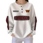 Washington Commanders Women’s Waffle Knit Button Front Long Sleeve Shirt Personalize Name