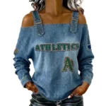 Athletics Women's Off-Shoulder Long Sleeve Top Shoulder Straps
