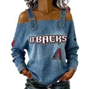 Arizona Diamondbacks Women's Off-Shoulder Long Sleeve Top Shoulder Straps