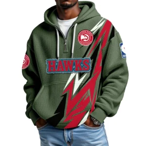 Atlanta Hawks Waffle Knit Hoodie Quarter Zip 2026 Limited