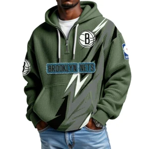 Brooklyn Nets Waffle Knit Hoodie Quarter Zip 2026 Limited