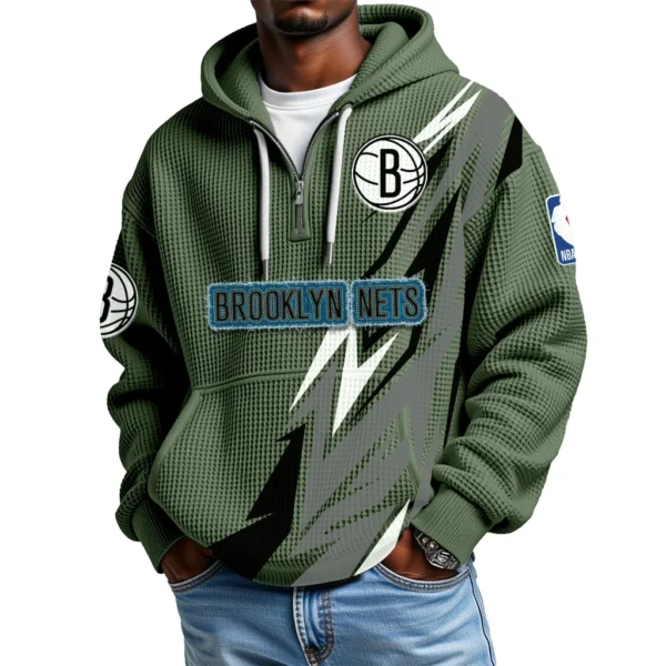 Brooklyn Nets Waffle Knit Hoodie Quarter Zip 2026 Limited