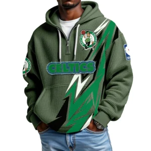 Boston Celtics Waffle Knit Hoodie Quarter Zip 2026 Limited
