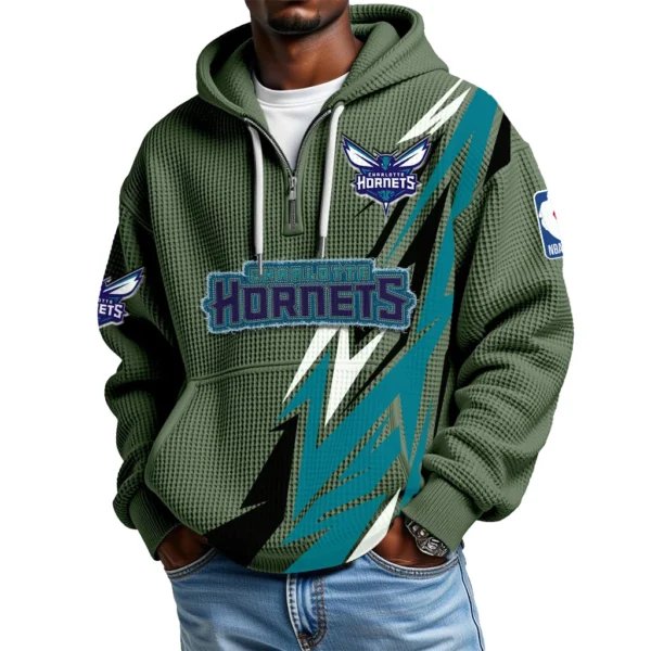 Charlotte Hornets Waffle Knit Hoodie Quarter Zip 2026 Limited