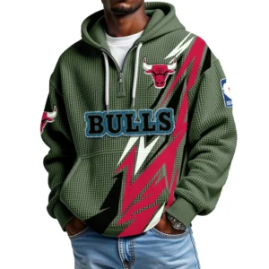 Chicago Bulls Waffle Knit Hoodie Quarter Zip 2026 Limited