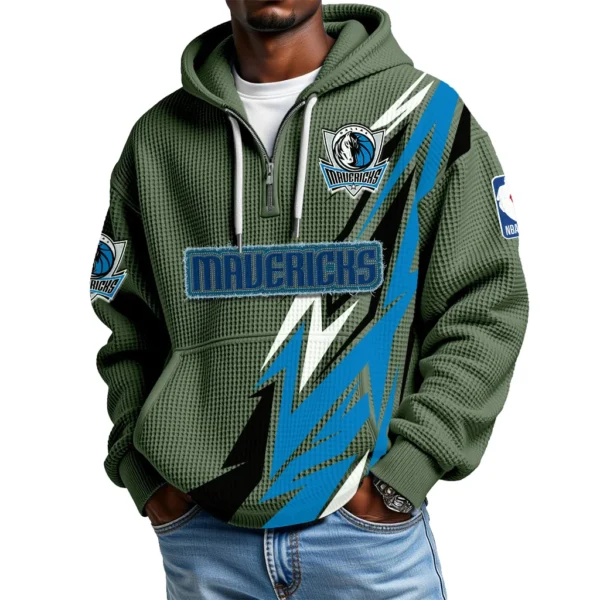 Dallas Mavericks Waffle Knit Hoodie Quarter Zip 2026 Limited