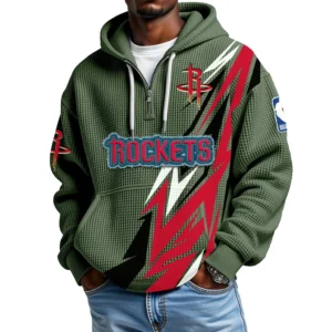 Houston Rockets Waffle Knit Hoodie Quarter Zip 2026 Limited
