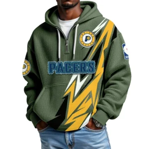 Indiana Pacers Waffle Knit Hoodie Quarter Zip 2026 Limited