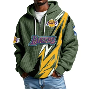 Los Angeles Lakers Waffle Knit Hoodie Quarter Zip 2026 Limited