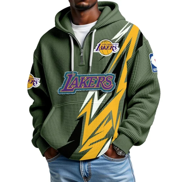Los Angeles Lakers Waffle Knit Hoodie Quarter Zip 2026 Limited