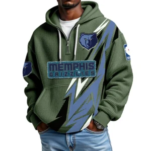 Memphis Grizzlies Waffle Knit Hoodie Quarter Zip 2026 Limited