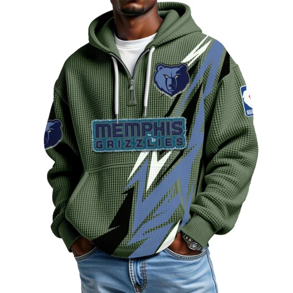 Memphis Grizzlies Waffle Knit Hoodie Quarter Zip 2026 Limited