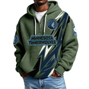 Minnesota Timberwolves Waffle Knit Hoodie Quarter Zip 2026 Limited