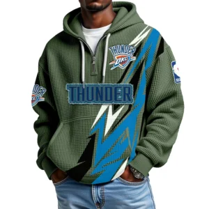 Oklahoma City Thunder Waffle Knit Hoodie Quarter Zip 2026 Limited