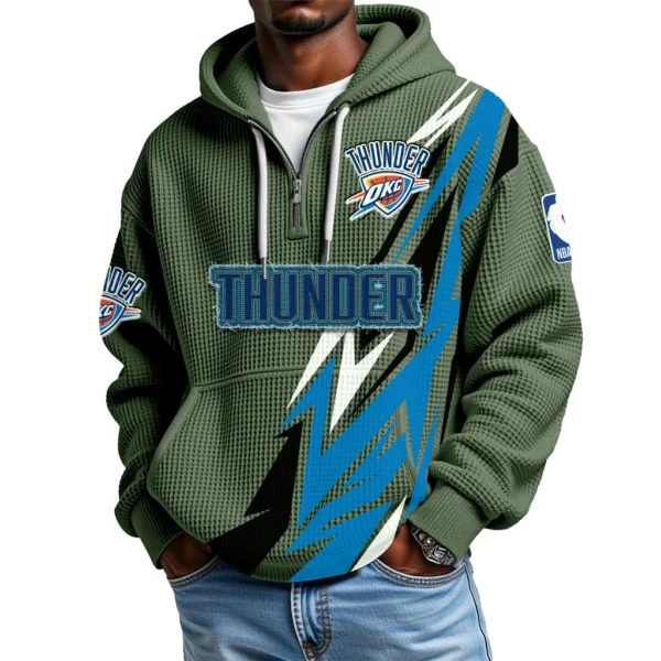 Oklahoma City Thunder Waffle Knit Hoodie Quarter Zip 2026 Limited