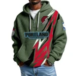 Portland Trail Blazers Waffle Knit Hoodie Quarter Zip 2026 Limited