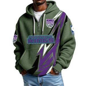 Sacramento Kings Waffle Knit Hoodie Quarter Zip 2026 Limited