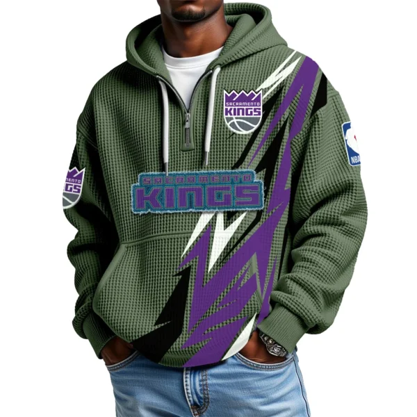 Sacramento Kings Waffle Knit Hoodie Quarter Zip 2026 Limited