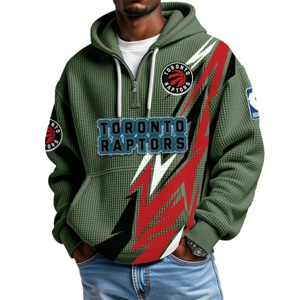 Toronto Raptors Waffle Knit Hoodie Quarter Zip 2026 Limited