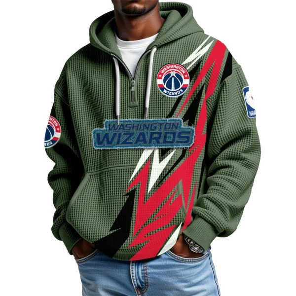 Washington Wizards Waffle Knit Hoodie Quarter Zip 2026 Limited
