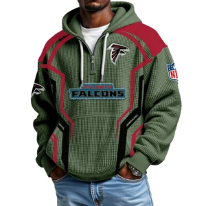 Atlanta Falcons Men's Waffle Knit Hoodie Quarter Zip 2026 Limited