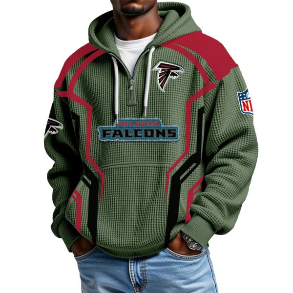 Atlanta Falcons Men's Waffle Knit Hoodie Quarter Zip 2026 Limited