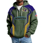Baltimore Ravens Men's Waffle Knit Hoodie Quarter Zip 2026 Limited