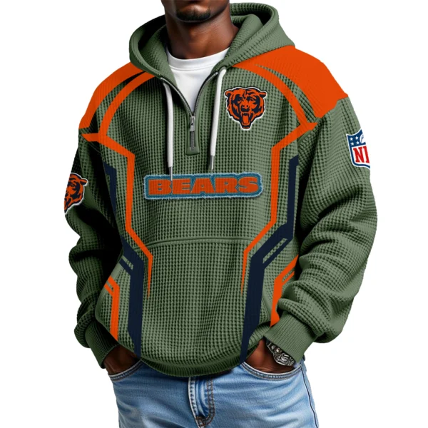 Chicago Bears Men's Waffle Knit Hoodie Quarter Zip 2026 Limited