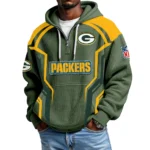 Green Bay Packers Men's Waffle Knit Hoodie Quarter Zip 2026 Limited