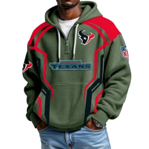 Houston Texans Men's Waffle Knit Hoodie Quarter Zip 2026 Limited