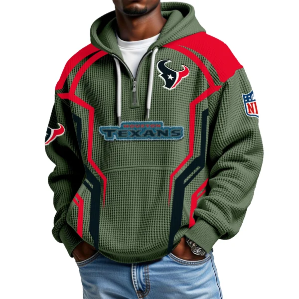 Houston Texans Men's Waffle Knit Hoodie Quarter Zip 2026 Limited