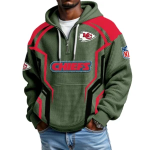Kansas City Chiefs Men's Waffle Knit Hoodie Quarter Zip 2026 Limited