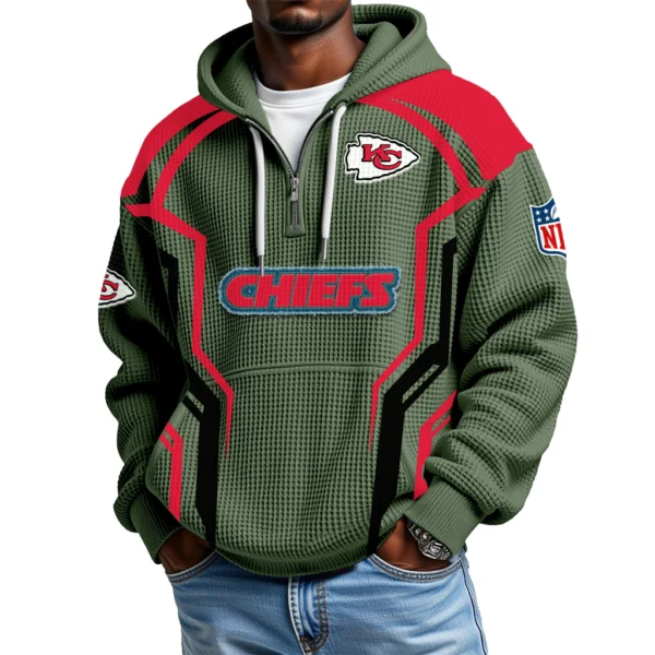 Kansas City Chiefs Men's Waffle Knit Hoodie Quarter Zip 2026 Limited