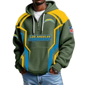 Los Angeles Chargers Men's Waffle Knit Hoodie Quarter Zip 2026 Limited