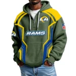Los Angeles Rams Men's Waffle Knit Hoodie Quarter Zip 2026 Limited